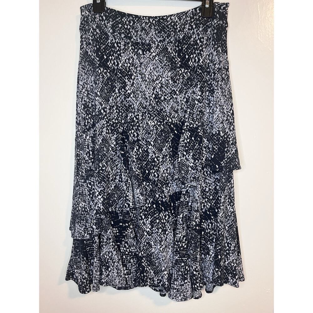 Free People Midi Skirt Size 4 Snake Print Layered Asymmetrical Whimsy Boho